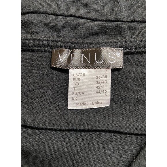 Venus Open Back Black Top S Black Stretch Slim Fit Stylish Minimalist Basic - Picture 4 of 8